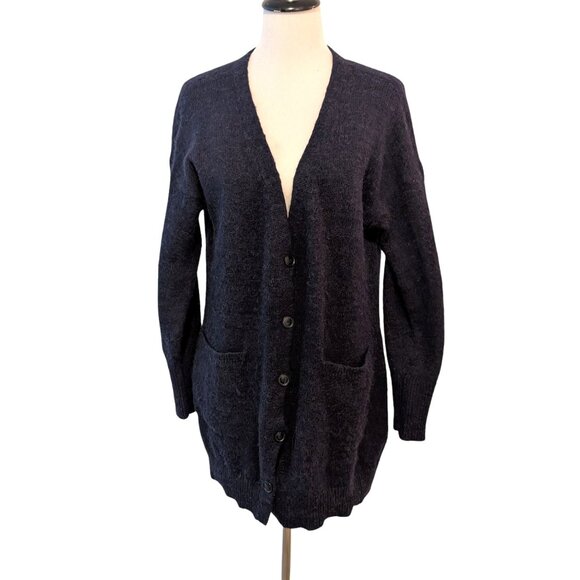 Massimo Dutti Sweaters - Massimo Dutti Womens Size S Blue Alpaca Wool Cashmere Blend Oversized Cardigan